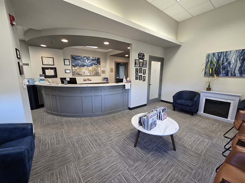 Reception and waiting area at Allison Jung Family Dentistry