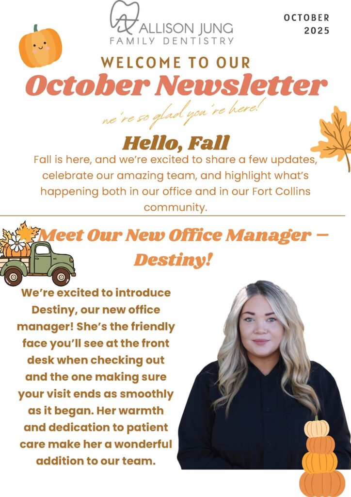 October 2025 newsletter (PDF) — introducing new office manager Destiny